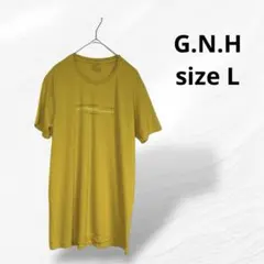 メンズTシャツ　イエロー　英文字入り　Lサイズ　綿100%