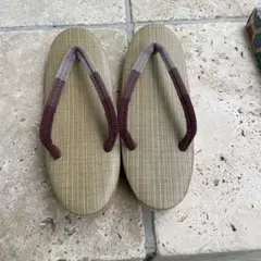 草履 ストライプ模様 ベージュ
