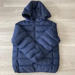 ユニクロ　ネイビー フード付き ダウンコート 150