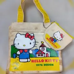 ハローキティ 25周年 1976デザイン トートバッグポーチ付1999平成レトロ