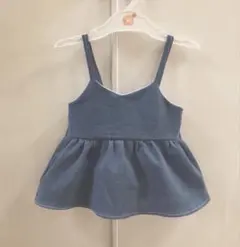 【子供服】デニムブルーワンピース 90cm