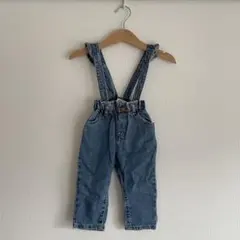 ZARAキッズ　デニムフリルサロペット 6-9ヶ月 74cm