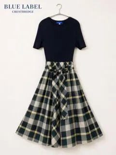 BLUE LABEL CRESTBRIDGE 上品見え ドッキングワンピース