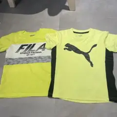 FILAとPUMAのイエローTシャツ2枚セット