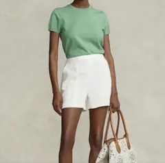 ポロ ラルフローレン 半袖 ニット 裾ポニー グリーン XS 現行QRタグ