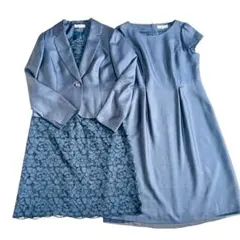 美品 東京ソワール リファンネ シャンタン セットアップスーツ 3点セット XL