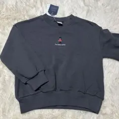 新品　チャコールグレー 刺繍トレーナー 110 オシャレ　シンプル　綿　100%