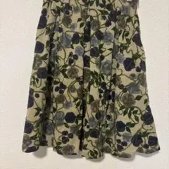 シビラ　Sybilla 花柄刺繍 フレアスカート M フラワー刺繍デニムスカート(ミモレ丈スカート) | Sybilla(シビラ