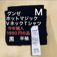 新品　グンゼ　ホットマジック　VネックTシャツ 黒　1枚　Mサイズ メンズ　半袖