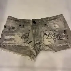 グレー ダメージ加工 ショートパンツ Mサイズ