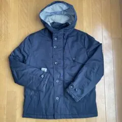 ネイビー フード付き キルティングジャケット