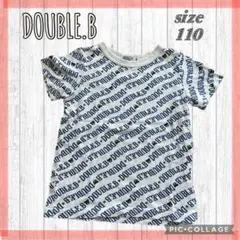 DOUBLE.B 110 総柄ロゴ　tシャツ 半袖　ホワイト　ダブルビー　夏のサムネイル