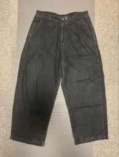 Beno デニム ワイドパンツ ブラック Lのサムネイル