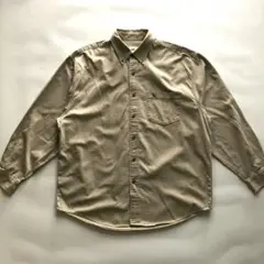 ★美品★エディーバウアー ボタンダウンシャツ ベージュ L ワークシャツ 厚手のサムネイル