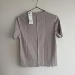 【新品】GU リブメローコンパクトT ベージュ　M