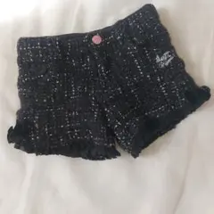 メゾピアノ　フリル付き黒系ショートパンツ S