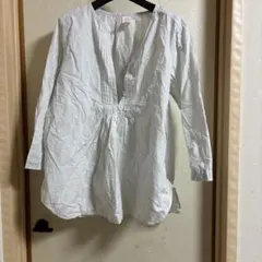 ナチュラルランドリー　コットンストライプ ピンタック チュニック
