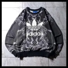 アディダスオリジナルス 短丈 スウェット 黒 PAVAO 孔雀 総柄 浜崎あゆみ