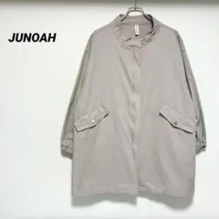 ジュノア JUNOAH ジャケット　コート ジップアップ ロング コットン M