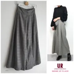 ◯アーバンリサーチ グレンチェック 変形 スカート風 ワイドパンツ