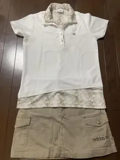 美品 adidas ゴルフウェア セットアップ ポロシャツ×スカート