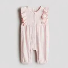 美品　フリルモスリンロンパース　モスリン　70
