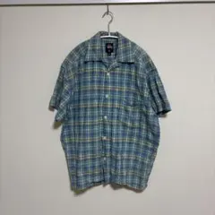 レア！　OLD STUSSY OZ製　シアサッカー　チェックシャツ S ブルーのサムネイル