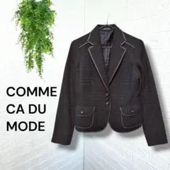 4548【COMME CA DU MODE】テーラードジャケット チェック 黒のサムネイル