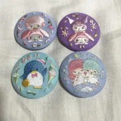 サンリオ刺繍缶バッジ　4個セット