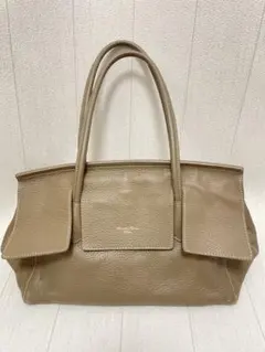 サマンサタバサ デラックス　グレージュ　ソフトレザートートバッグ　 本革