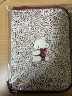 母子手帳ケース 花柄 クマ刺繍
