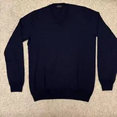 BARNEYS NEW YORK ネイビー Vネックセーター