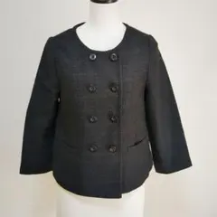 ブラック ノーカラージャケット