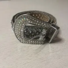 ストーン装飾シルバーベルト