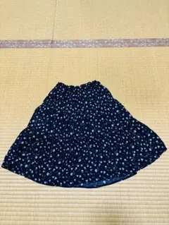 GU 花柄フレアスカート 110cm 紺