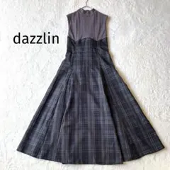dazzlin ダズリン チェック ノースリーブ コルセットワンピース