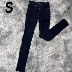 【GU】❣️美品❣️ダークブルー デニムパンツ /スリム/小さめ/Sサイズ