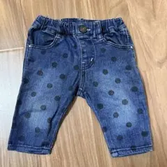 80 ベビー ドット柄デニム パンツ