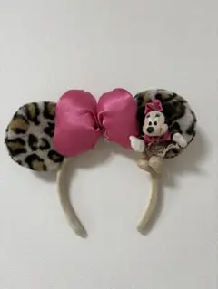 ミニー ヒョウ柄 カチューシャ 美品 ディズニー