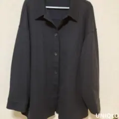 〔UNIQLO〕ネイビーの暖かいフリース素材のシャツジャケット　XL
