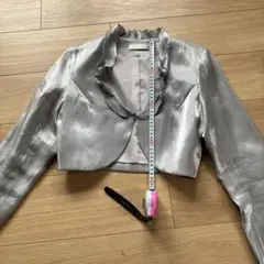 ROSA シルバー クロップドジャケット長袖