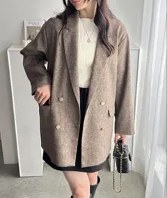 GeeRA ゴールドボタンオーバーサイズダブルテーラードジャケット