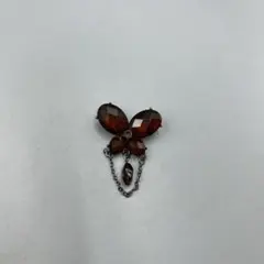 246ヴィンテージ　訳ありビンテージ 蝶の形状 ブローチ 赤褐色