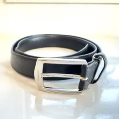 Aquascutum レザーベルト ブラック シルバーバックルのサムネイル