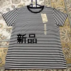 無印良品 クルーネック半袖Tシャツ 黒ボーダーのサムネイル