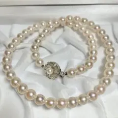 アコヤ真珠 ピンク パール ネックレス テリ 6.5～7.0mm 40cm