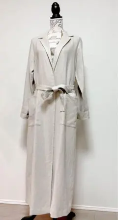 アンクレイヴ　ベージュ ロングリネンコート