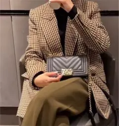 ZARA テーラードジャケット チェック柄 ブラウン 秋冬アイテム