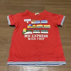 miki HOUSE Tシャツ 100cm 電車柄　赤のサムネイル