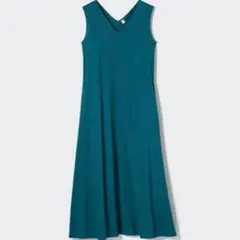 ユニクロ マーセライズコットンAラインワンピース ロングワンピース XS